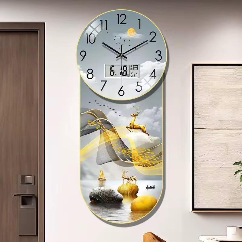 Horloge Murale LED Dorée – Moderne, Silencieuse et Élégante pour Salon & Chambre