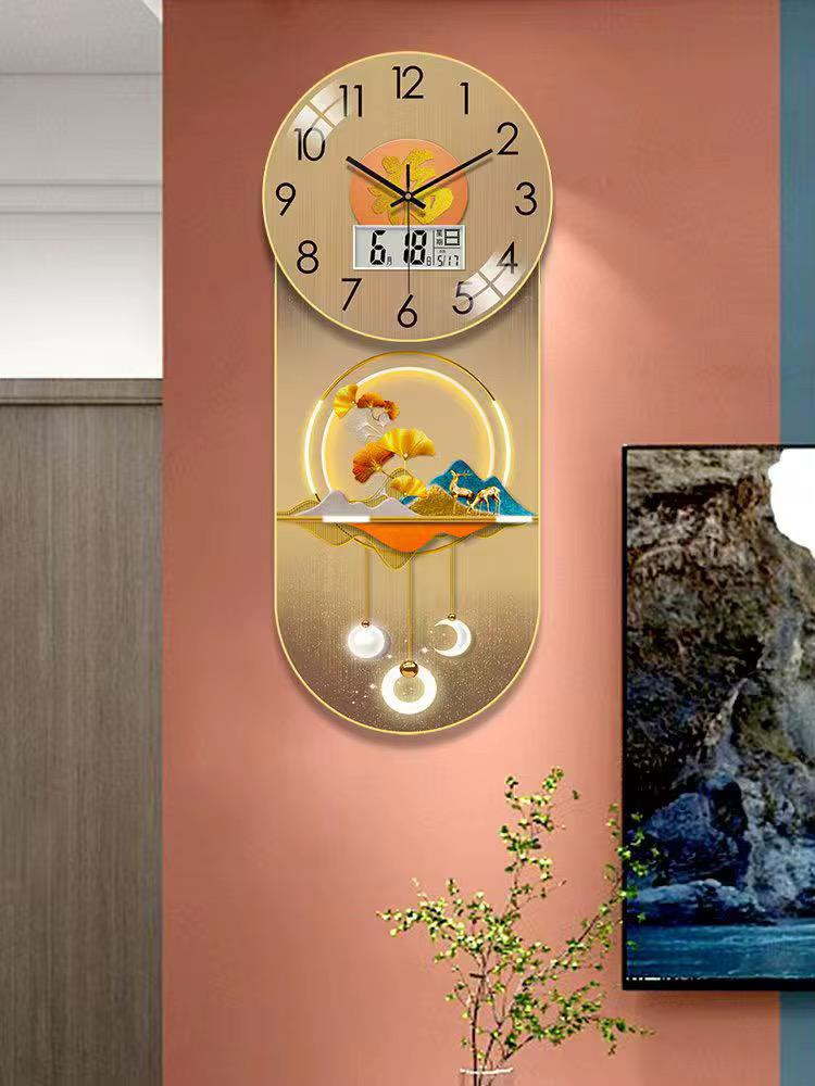 Horloge Murale LED Dorée – Moderne, Silencieuse et Élégante pour Salon & Chambre